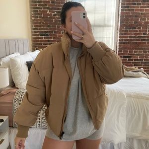 Amazon | Taupe, Cropped, Puffer Jacket